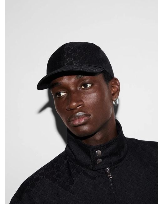 Gucci Black Gg Ripstop Baseball Hat for men