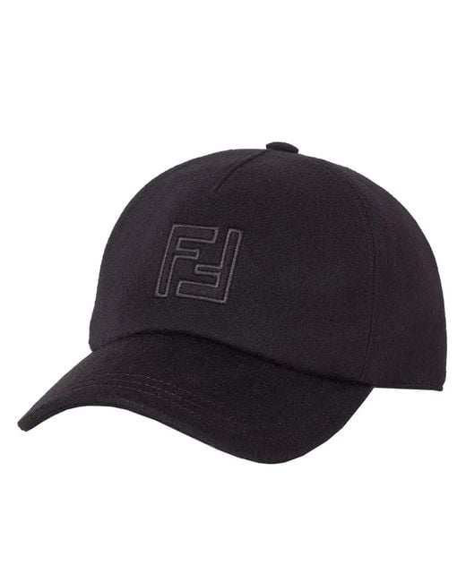 Fendi Blue Wool Cashmere Baseball Ff for men