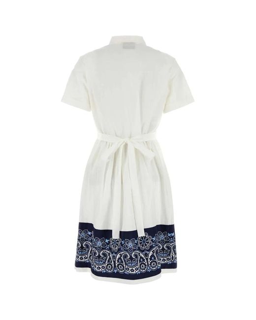 Miu Miu White Cotton Blend Shirt Dress