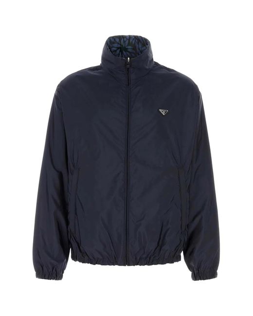 Prada Blue Re-Nylon Reversible Jacket for men