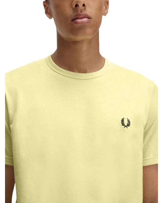 Fred Perry Yellow T-Shirt Ringer for men