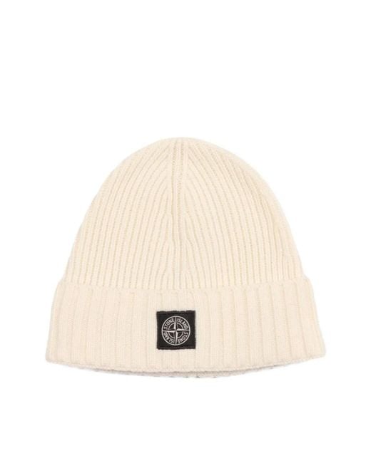 Stone Island Natural Beanie Hat
