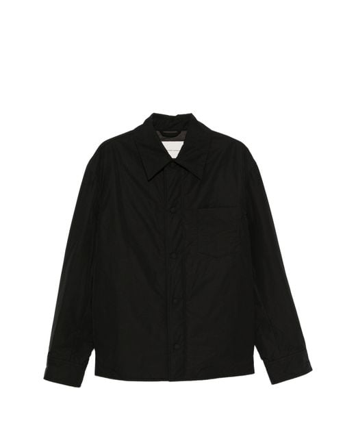 AMI Black Polyester Cotton Padded Overshirt for men