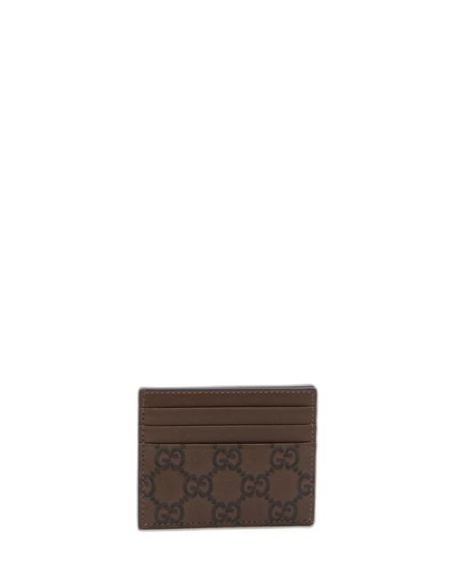 Gucci Brown Gg Emblem Card Holder for men