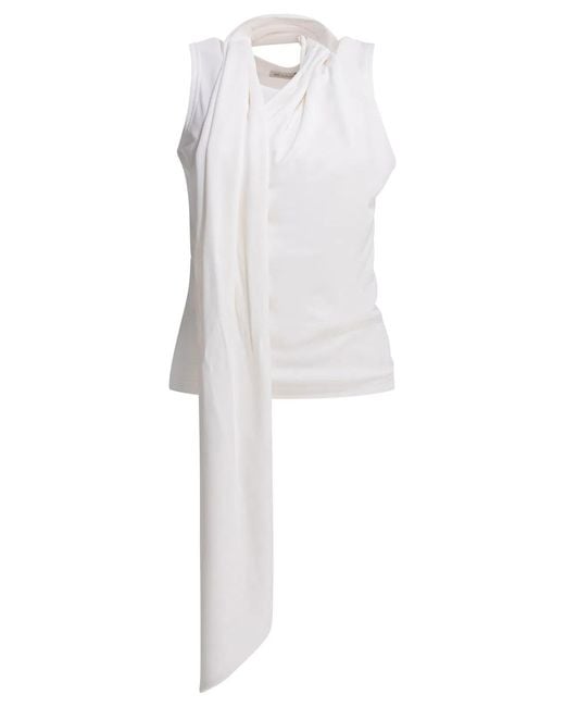AMI White Viscose Top