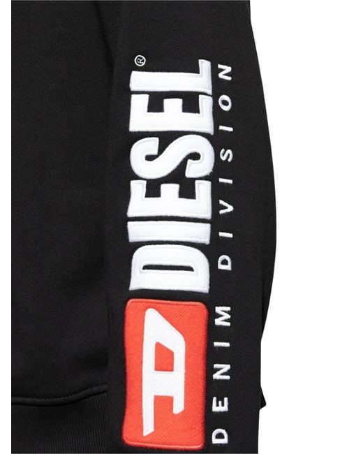 DIESEL Black Logo Sleeve Crewneck for men