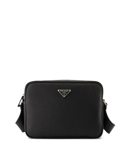 Prada Black Leather Shoulder Bag for men