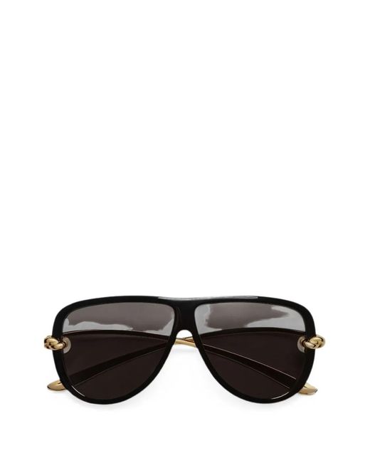 Bottega Veneta Black Pilot Frame Tinted Lense