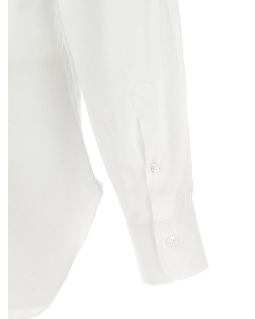 Barba Napoli White Cotton Shirt for men