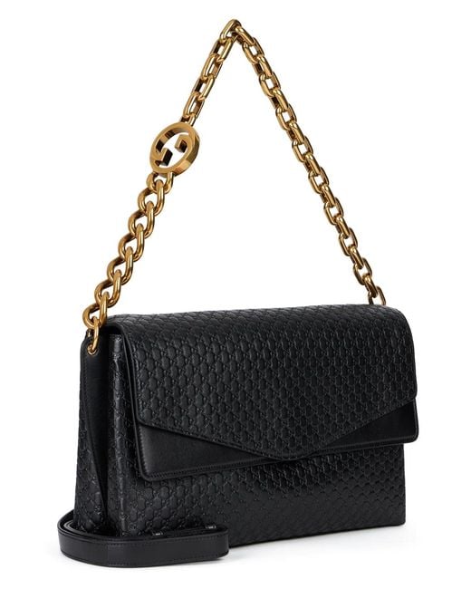 Gucci Black Leather Large Shoulder Bag