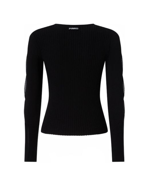Pinko Black Viscose Polyester Sweater