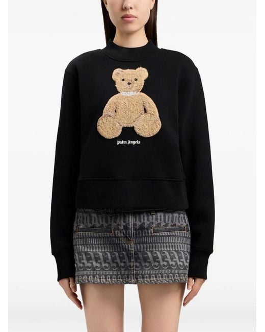 Palm Angels Black Bear Crewneck Sweatshirt