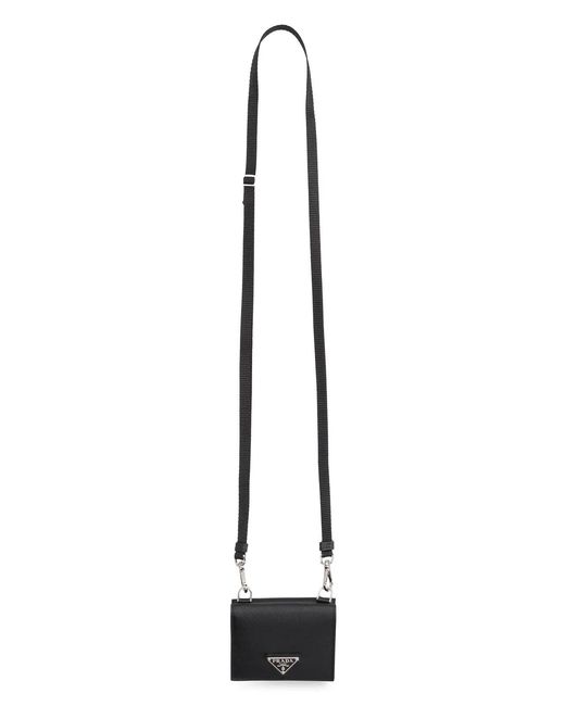 Prada Black Leather Cardholder for men