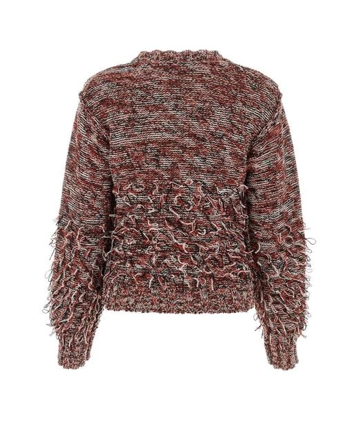 DURAZZI MILANO Brown Embroidered Cotton Blend Sweater
