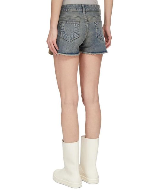 Rick Owens Blue Lana Cut Offs Shorts