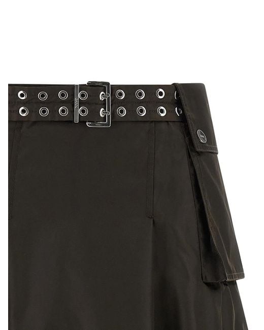 Ganni Black 'Duchesse Nylon Pleated' Skirt