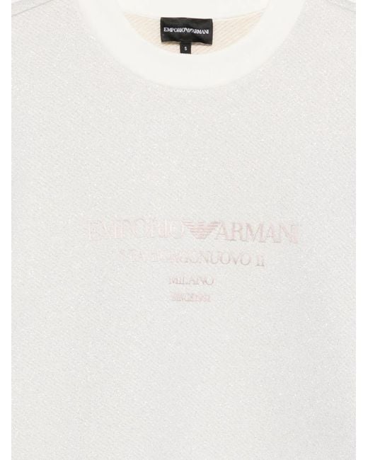 Emporio Armani White Lurex Sweatshirt