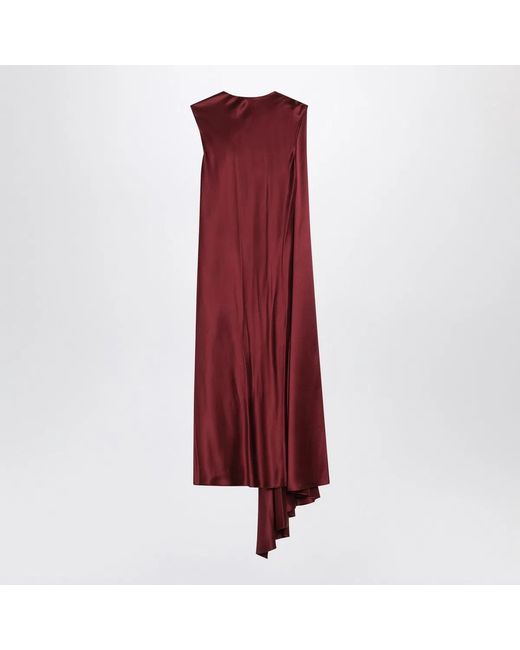 Max Mara Red Raspberry Cape Detail Dress