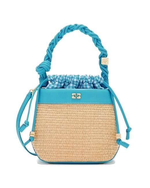 Ganni Blue Bou Bucket Bag