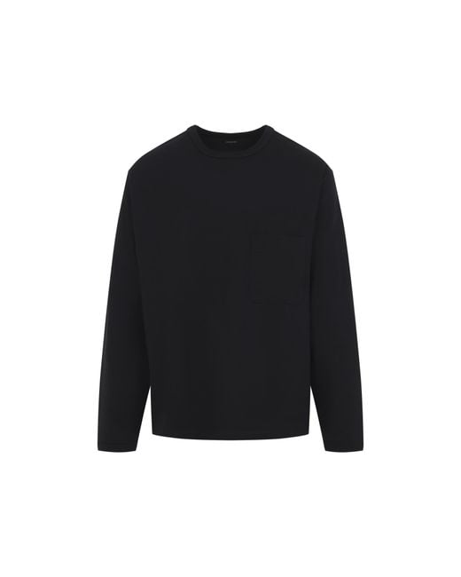 Lemaire Black Long Sleeve Boxy T-Shirt for men