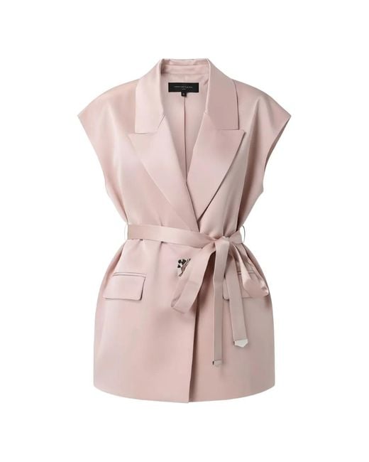 Pinko Pink Belted Satin Gilet