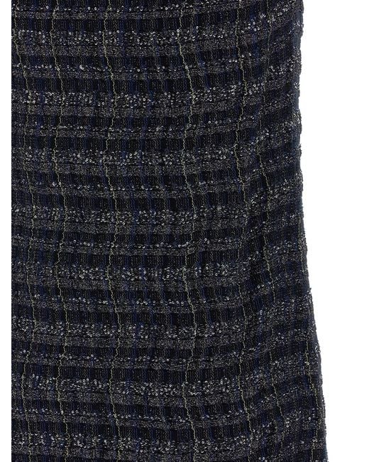 Missoni Blue Check Pattern Dress