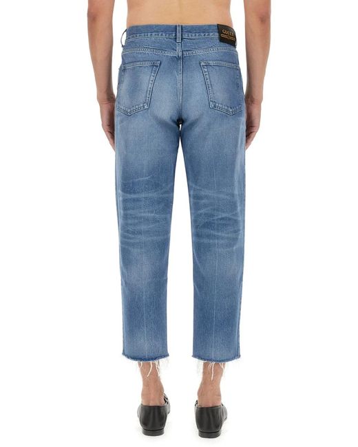 Gucci Blue Carrot Fit Jeans for men