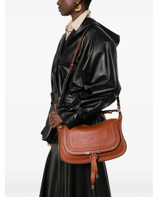 Chloé Brown Small Marcie Shoulder Bag