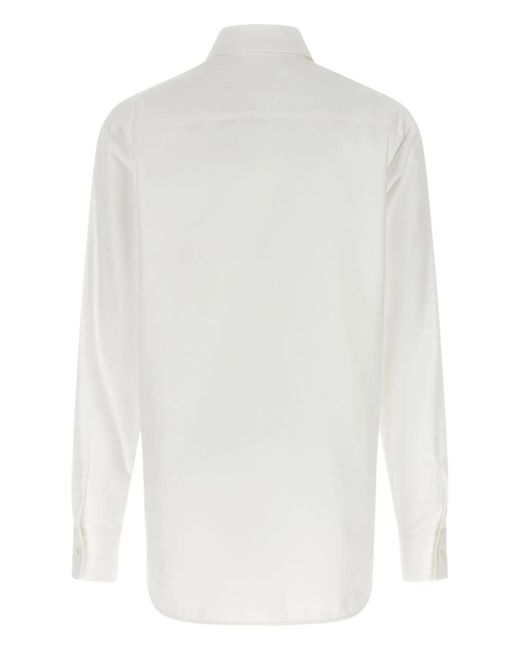 Ermanno Scervino White Embroidery Floral Cut-Outs Shirt