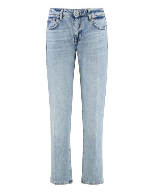 7 For All Mankind Blue Calie Straight Leg Jeans
