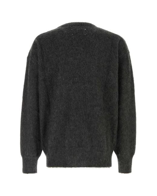 Maison Margiela Gray Brushed Eagle Pullover for men