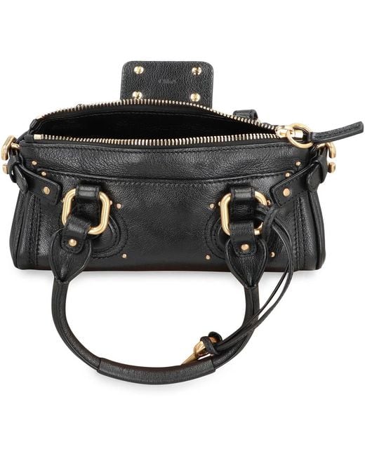 Chloé Black Stud-Embellished Padlock Shoulder Bag