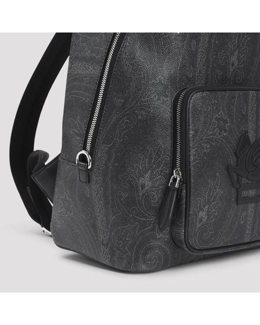 Etro Black Cotton Arnica Backpack for men