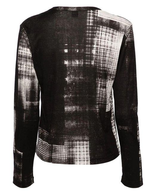 Y's Yohji Yamamoto Black Round Neck Long Sleeve T
