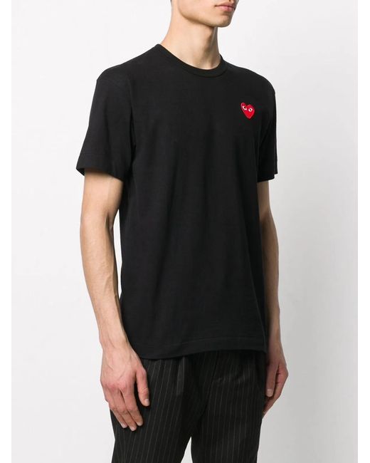 COMME DES GARÇONS PLAY Black Cotton Heart Logo Patch Tee for men
