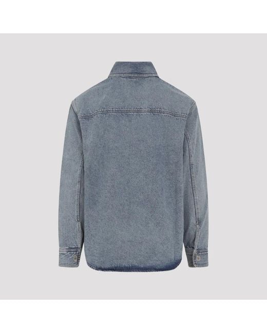 AMI Blue H Denim Jacket Light for men