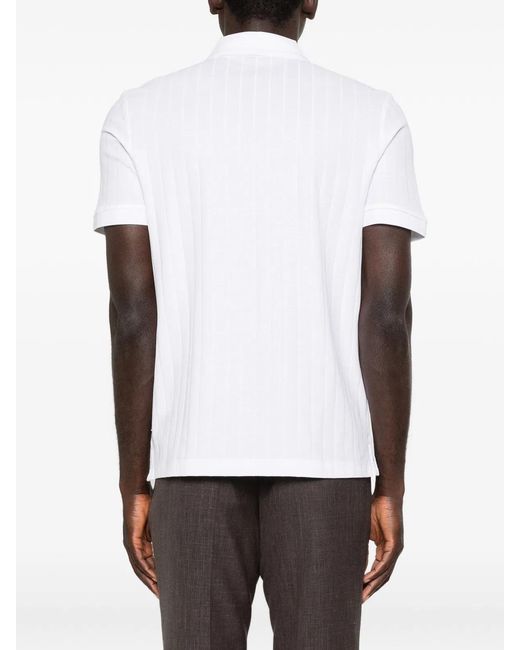 Boss White Cotton Polo Shirt for men