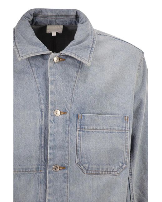 A.P.C. Gray Cotton Denim Jacket With Patch Pockets for men