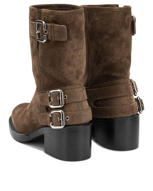 Chloé Brown "Dakota" Pull-On Ankle Boots