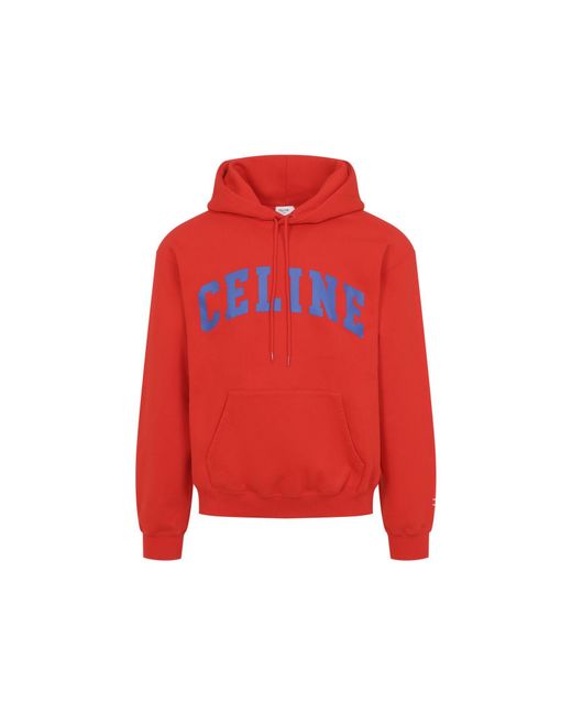 Céline Red Royal Relaxed Hoodie for men