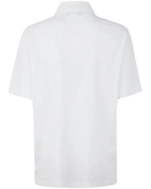 Herno White Crepe Polo for men