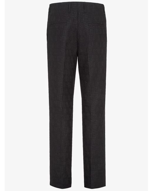 Fendi Black Linen Cotton Trousers for men