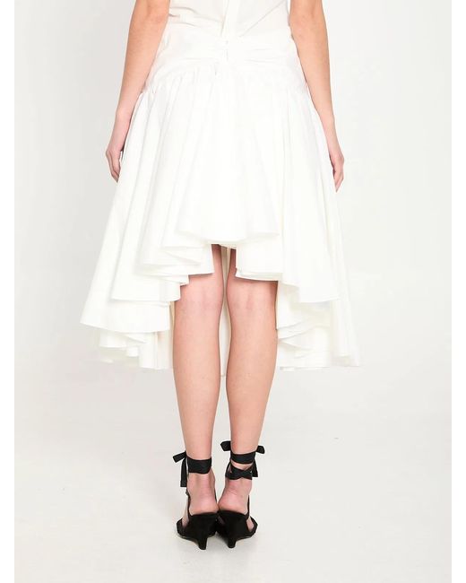 Jacquemus White Draped Midi Skirt With Godet