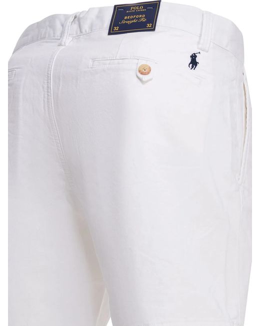 Polo Ralph Lauren White Classic Bermuda Trousers for men
