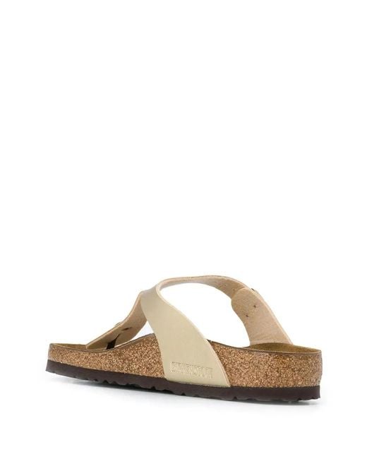 Birkenstock White Gizeh Metallic Birko