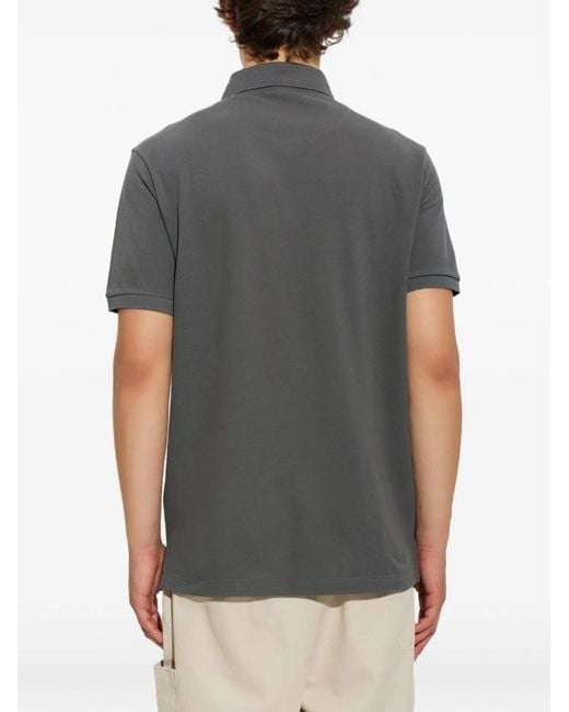 Etro Gray Logo Cotton Polo Shirt for men