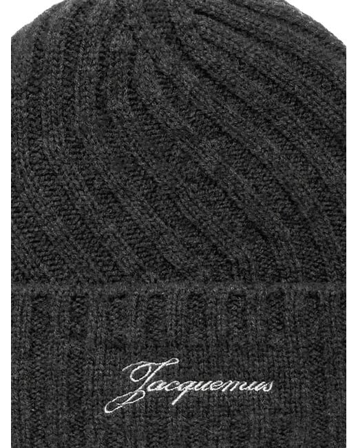 Jacquemus Black Ribbed Knit Hat