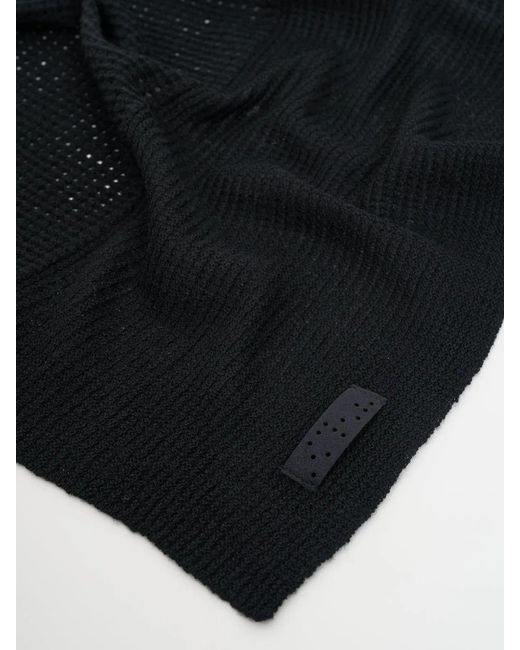 DEVOA Black Wool Scarf for men