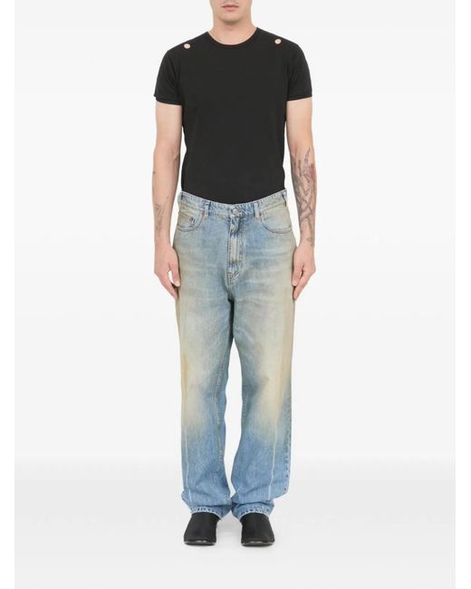 MM6 by Maison Margiela Midblue Washedeffect Denim Jeans for men