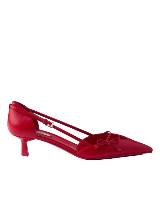 Prada Red Leather Decolette